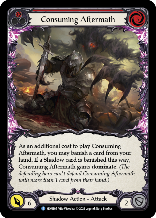 Consuming Aftermath (Red) (Rainbow Foil) [MON195-RF] 1st Edition Rainbow Foil - Devastation Store | Devastation Store