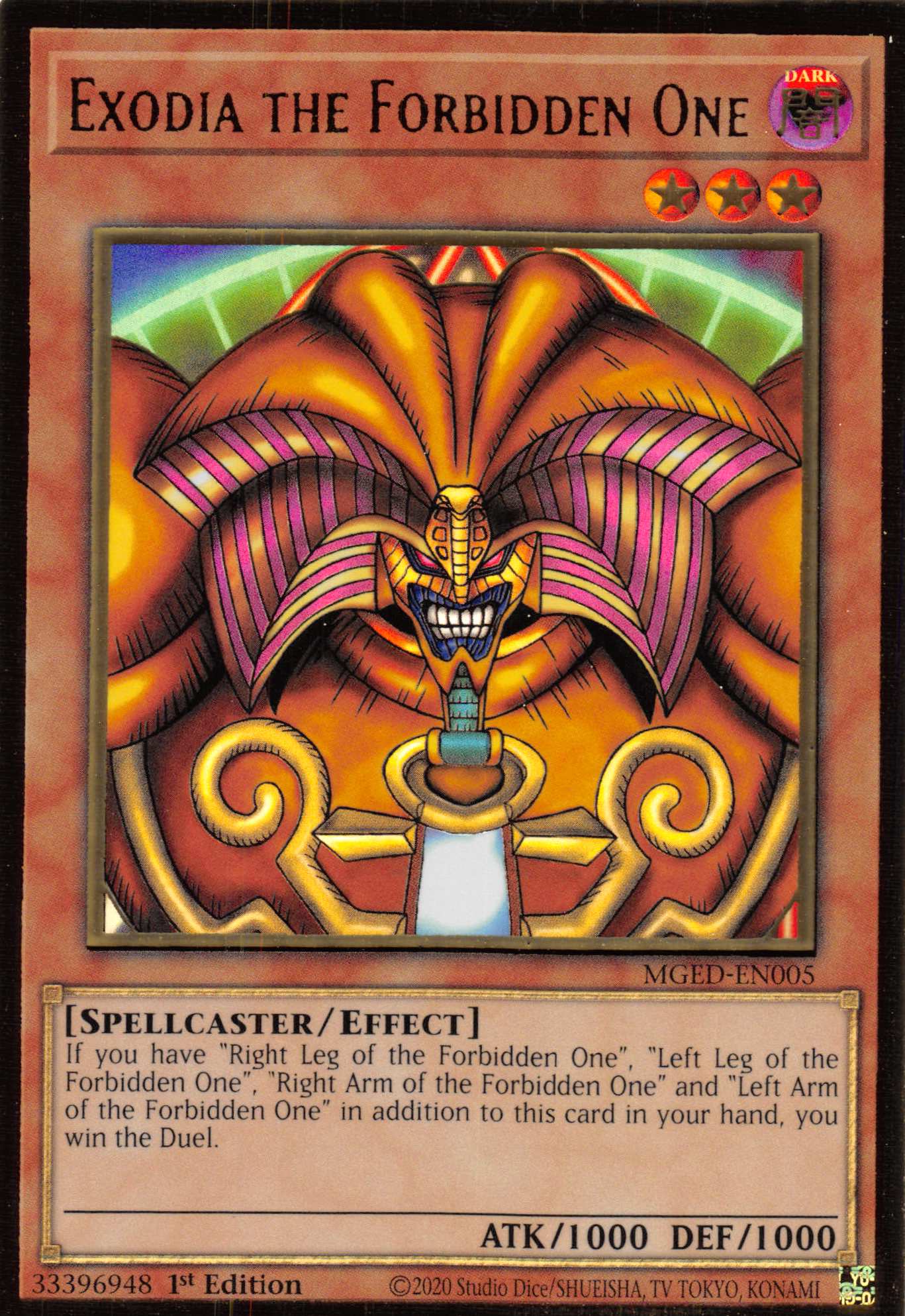 Exodia the Forbidden One [MGED-EN005] Gold Rare | Devastation Store