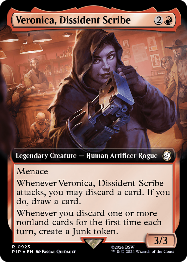 Veronica, Dissident Scribe (Extended Art) (Surge Foil) [Fallout] | Devastation Store