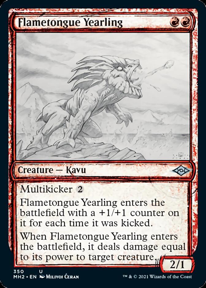 Flametongue Yearling (Sketch) [Modern Horizons 2] | Devastation Store