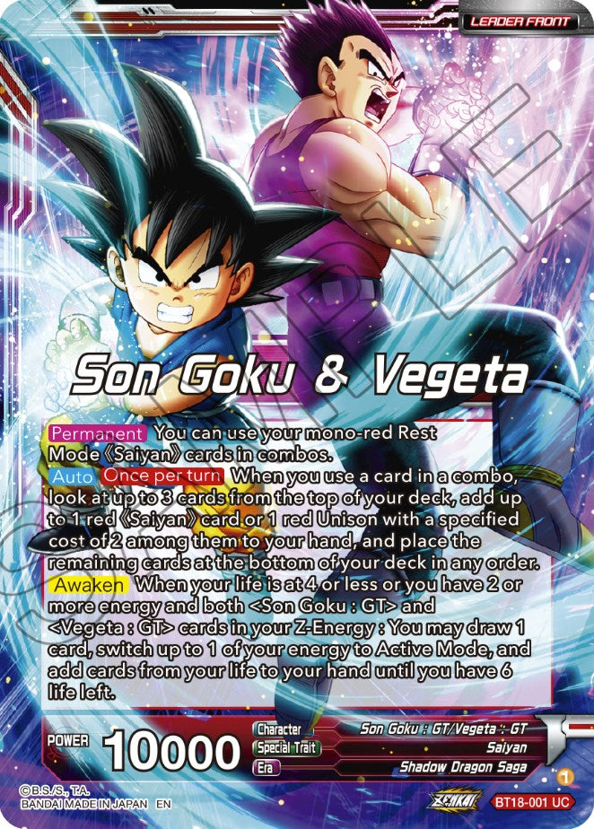 Son Goku & Vegeta // SS4 Son Goku & SS4 Vegeta, In It Together (BT18-001) [Dawn of the Z-Legends] | Devastation Store