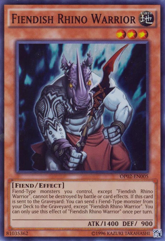 Fiendish Rhino Warrior [OP02-EN005] Super Rare | Devastation Store