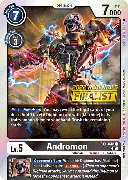 Andromon [EX1-048] (2022 Championship Online Regional) (Online Finalist) [Classic Collection Promos] | Devastation Store