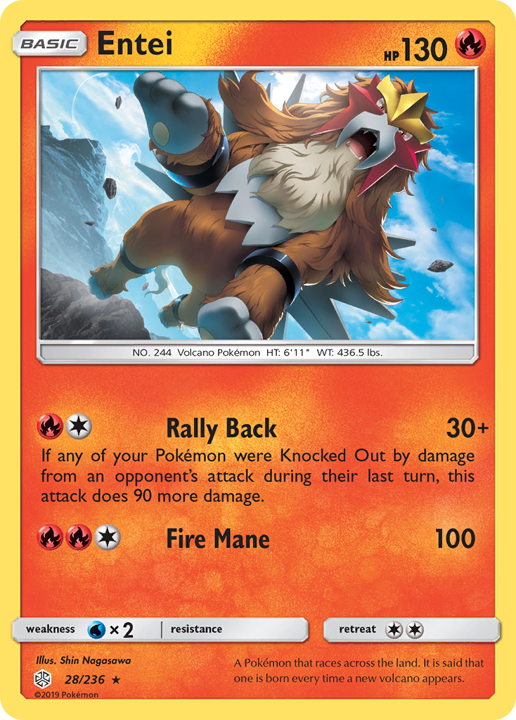 Entei (28/236) [Sun & Moon: Cosmic Eclipse] | Devastation Store