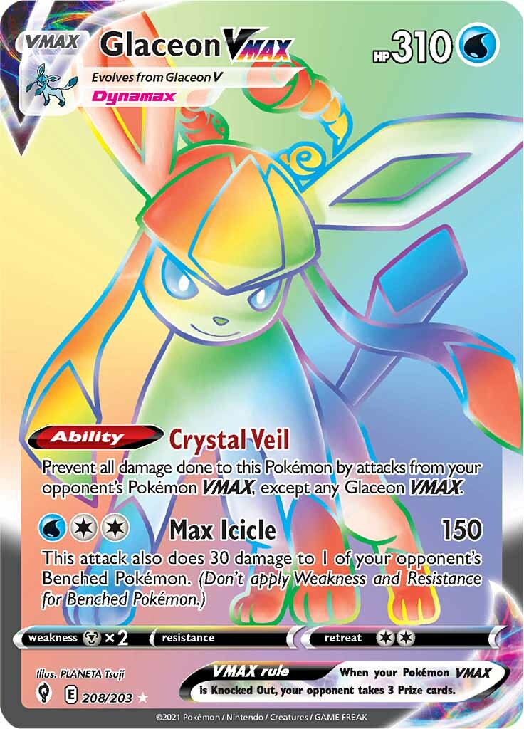 Glaceon VMAX (208/203) [Sword & Shield: Evolving Skies] | Devastation Store