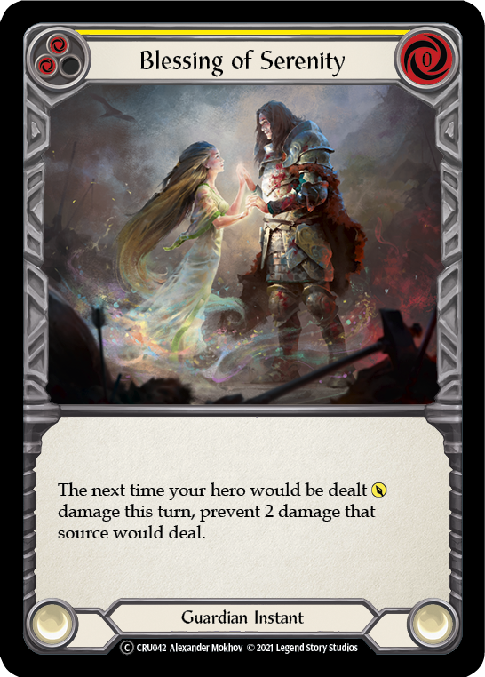 Blessing of Serenity (Yellow) (Rainbow Foil) [CRU042-RF] Unlimited Rainbow Foil | Devastation Store