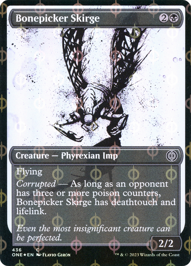 Bonepicker Skirge (Showcase Ichor Step-and-Compleat Foil) [Phyrexia: All Will Be One] | Devastation Store