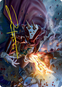 Flame-Blessed Bolt Art Card (Gold-Stamped Signature) [Innistrad: Crimson Vow Art Series] | Devastation Store