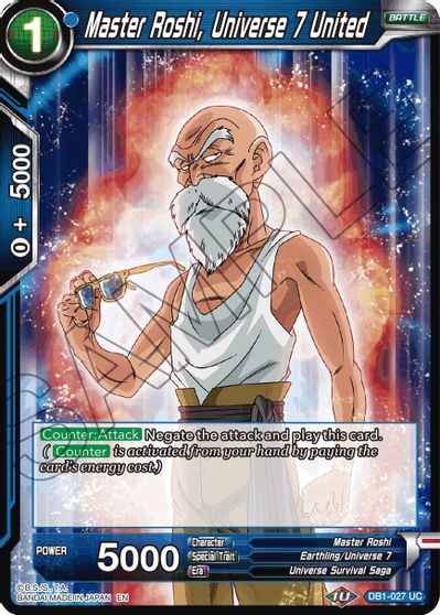 Master Roshi, Universe 7 United (Reprint) (DB1-027) [Battle Evolution Booster] | Devastation Store