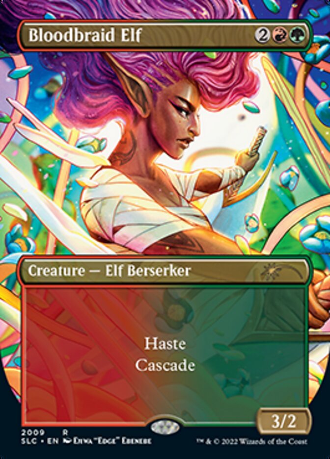 Bloodbraid Elf (Borderless Alternate Art) [Secret Lair 30th Anniversary Countdown Kit] | Devastation Store