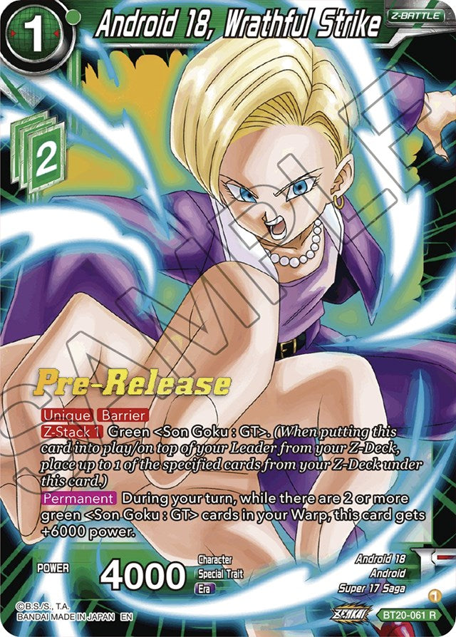 Android 18, Wrathful Strike (BT20-061) [Power Absorbed Prerelease Promos] | Devastation Store