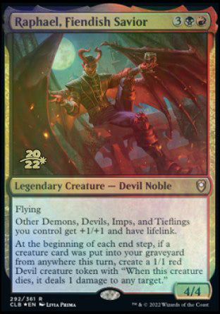 Raphael, Fiendish Savior [Commander Legends: Battle for Baldur's Gate Prerelease Promos] | Devastation Store