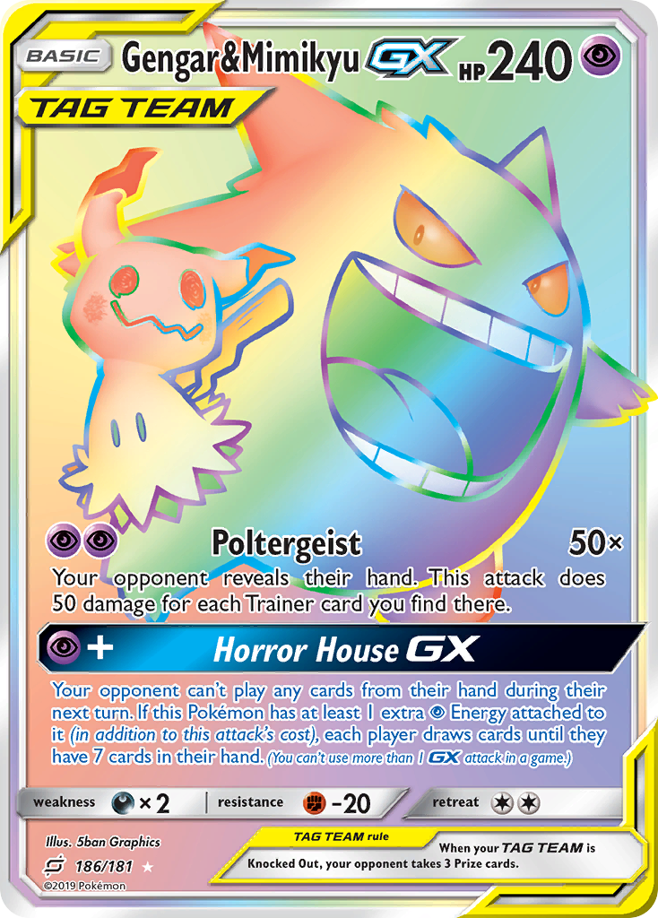 Gengar & Mimikyu GX (186/181) [Sun & Moon: Team Up] | Devastation Store