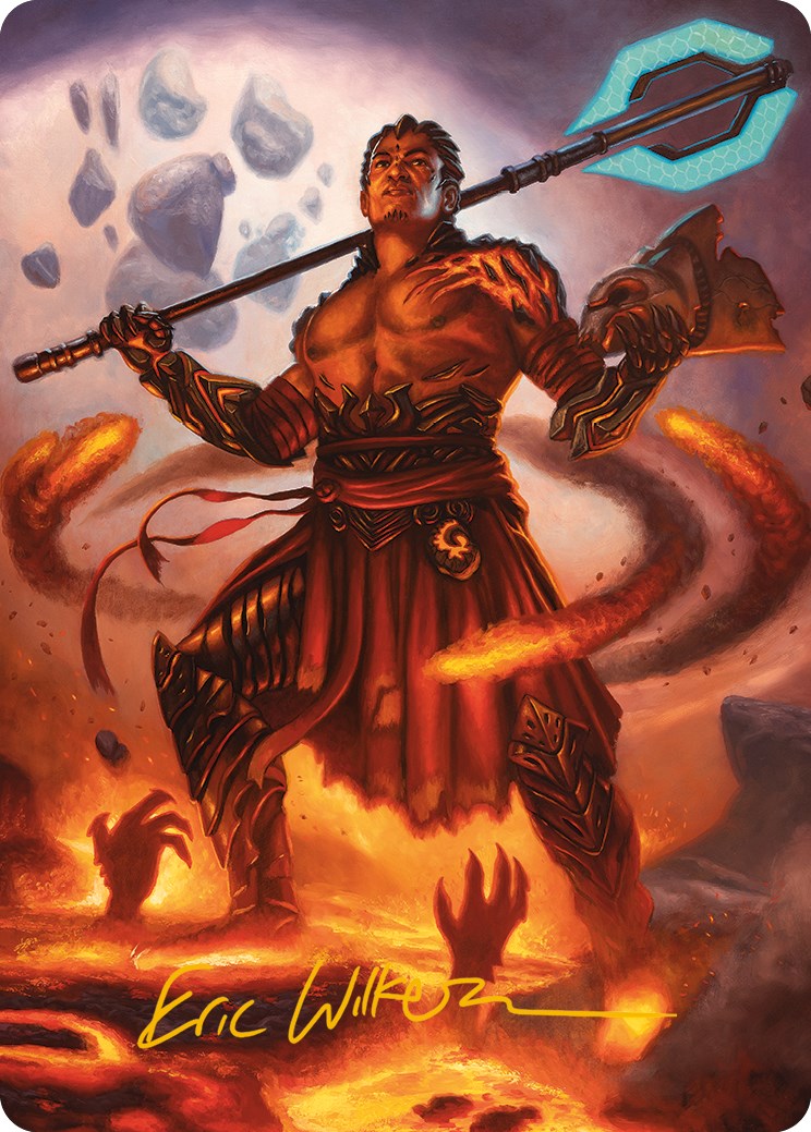 Koth, Fire of Resistance Art Card (Gold-Stamped Signature) [Phyrexia: All Will Be One Art Series] | Devastation Store