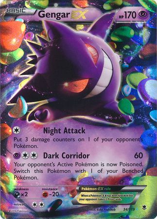 Gengar EX (34/119) (Jumbo Card) [XY: Phantom Forces] | Devastation Store