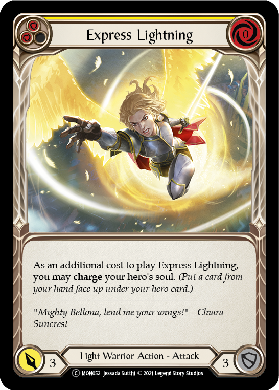 Express Lightning (Yellow) (Rainbow Foil) [U-MON052-RF] Unlimited Edition Rainbow Foil | Devastation Store