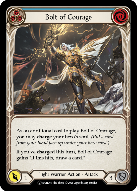 Bolt of Courage (Blue) (Rainbow Foil) [U-MON044-RF] Unlimited Edition Rainbow Foil | Devastation Store