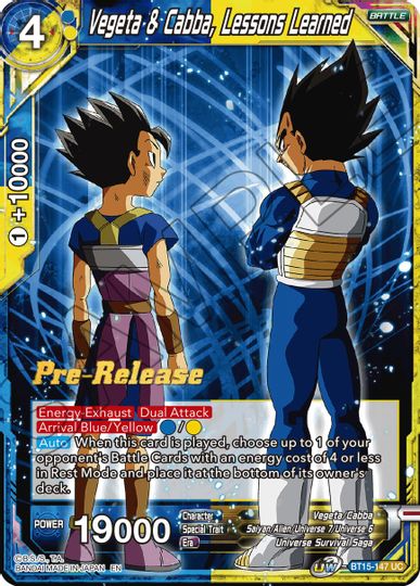 Vegeta & Cabba, Lessons Learned (BT15-147) [Saiyan Showdown Prerelease Promos] | Devastation Store