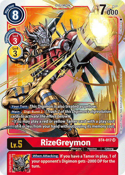 RizeGreymon [BT4-017] (Alternate Art) [Great Legend] | Devastation Store