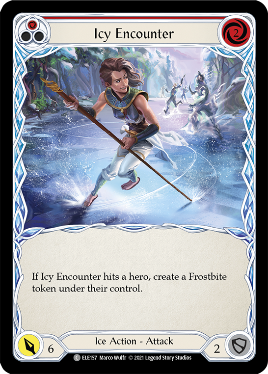 Icy Encounter (Red) [ELE157] (Tales of Aria)  1st Edition Rainbow Foil | Devastation Store