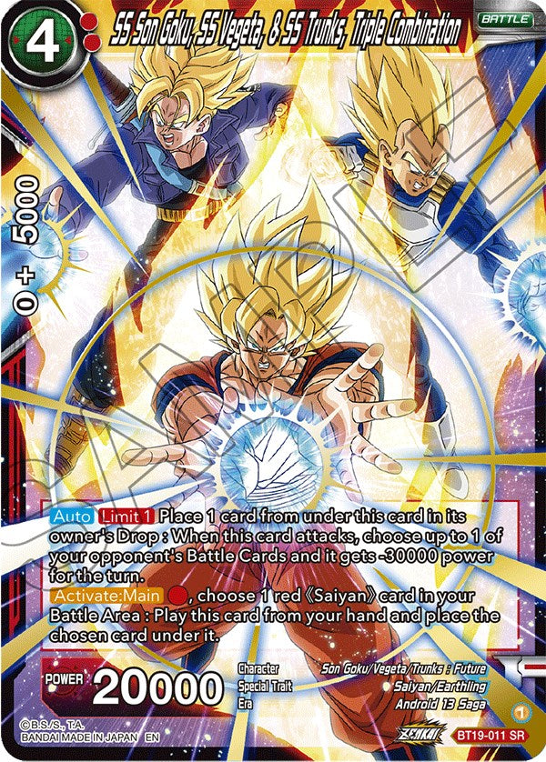 SS Son Goku, SS Vegeta, & SS Trunks, Triple Combination (BT19-011) [Fighter's Ambition] | Devastation Store