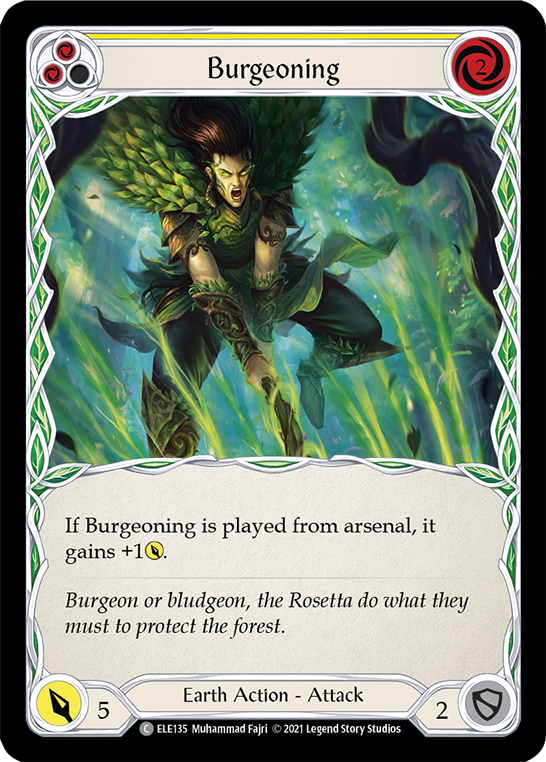 Burgeoning (Yellow) [ELE135] (Tales of Aria)  1st Edition Normal | Devastation Store