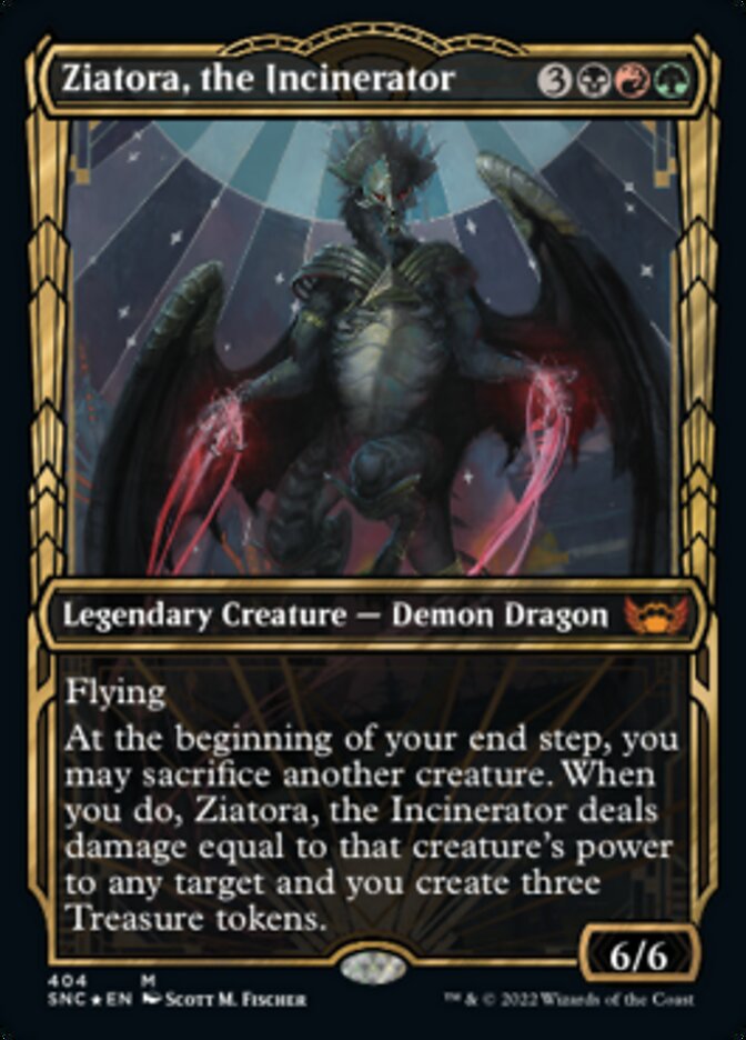 Ziatora, the Incinerator (Showcase Golden Age Gilded Foil) [Streets of New Capenna] | Devastation Store