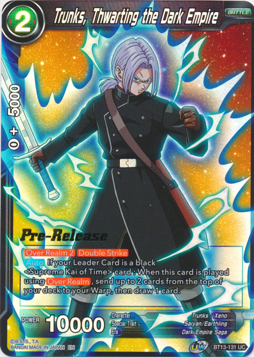 Trunks, Thwarting the Dark Empire (BT13-131) [Supreme Rivalry Prerelease Promos] | Devastation Store