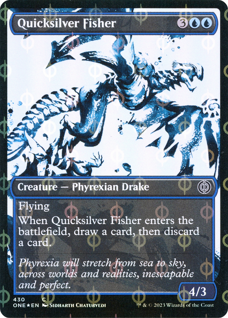 Quicksilver Fisher (Showcase Ichor Step-and-Compleat Foil) [Phyrexia: All Will Be One] | Devastation Store