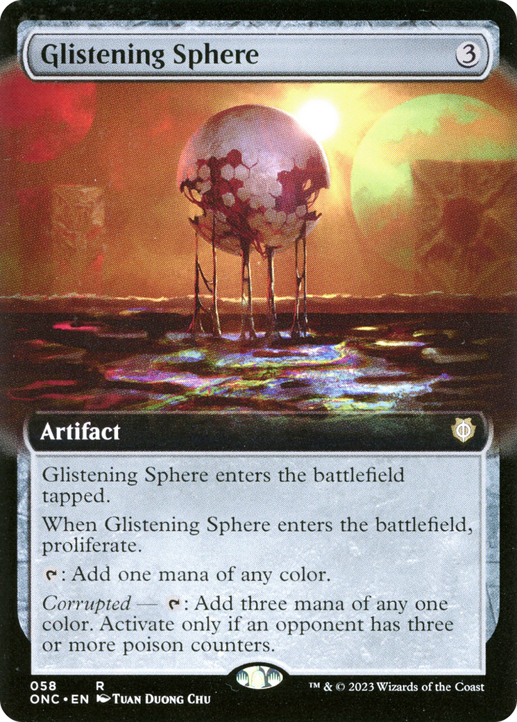 Glistening Sphere (Extended Art) [Phyrexia: All Will Be One Commander] | Devastation Store