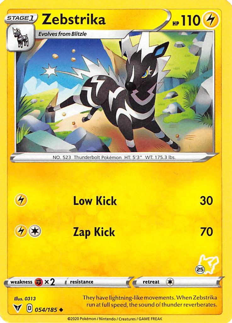 Zebstrika (054/185) (Pikachu Stamp #25) [Battle Academy 2022] | Devastation Store