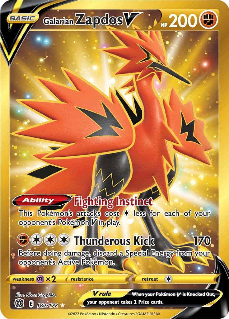 Galarian Zapdos V (182/172) [Sword & Shield: Brilliant Stars] | Devastation Store