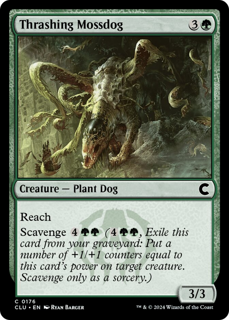 Thrashing Mossdog [Ravnica: Clue Edition] | Devastation Store