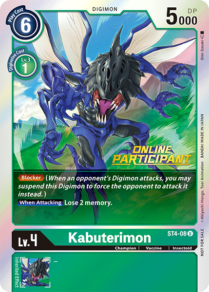 Kabuterimon [ST4-08] (Online Participant) [Starter Deck: Giga Green Promos] | Devastation Store
