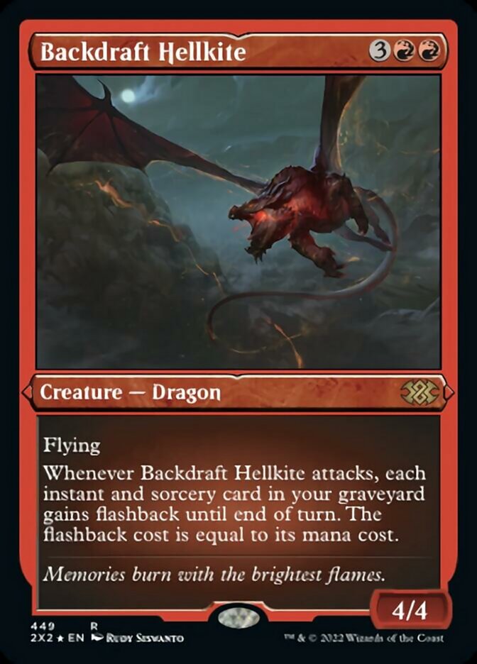 Backdraft Hellkite (Foil Etched) [Double Masters 2022] | Devastation Store