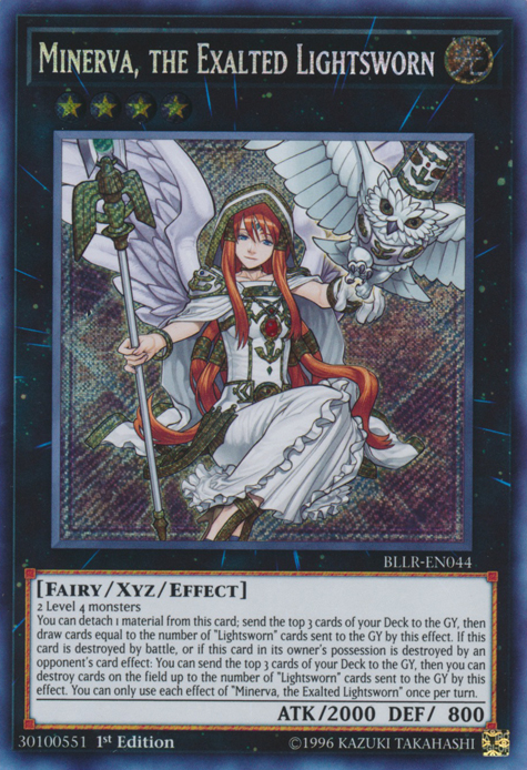 Minerva, the Exalted Lightsworn [BLLR-EN044] Secret Rare | Devastation Store