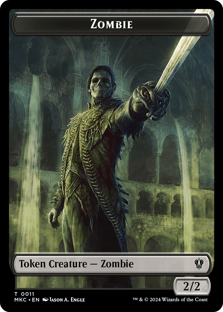 Salamander Warrior // Zombie Double-Sided Token [Murders at Karlov Manor Commander Tokens] | Devastation Store