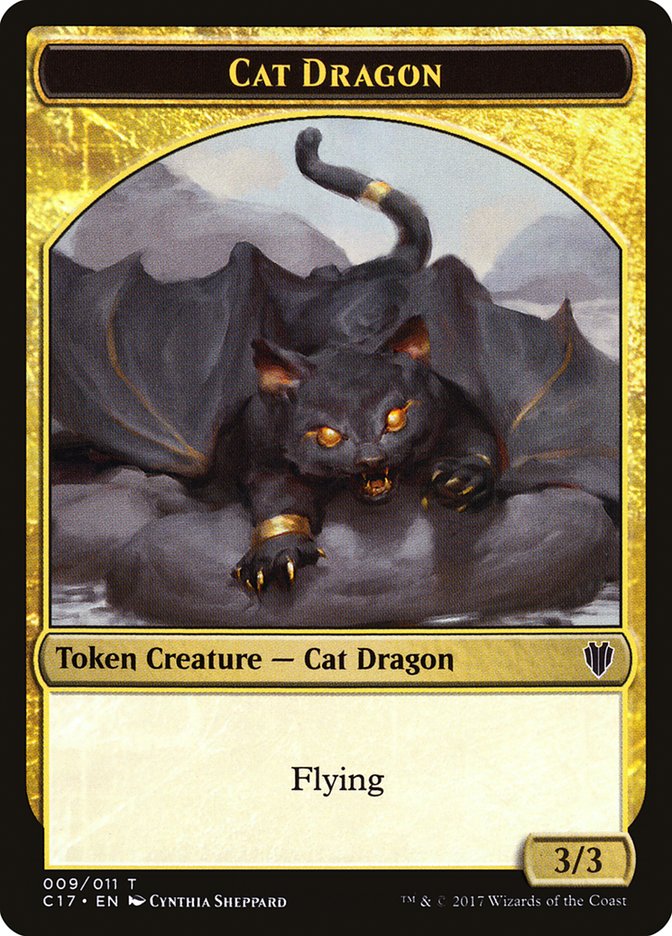 Cat Dragon // Dragon (007) Double-sided Token [Commander 2017 Tokens] | Devastation Store