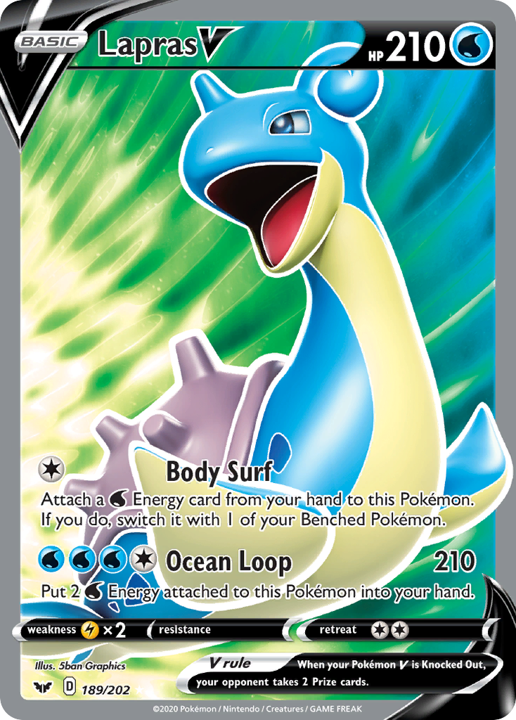 Lapras V (189/202) [Sword & Shield: Base Set] | Devastation Store