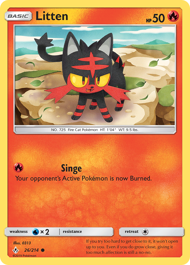 Litten (26/214) [Sun & Moon: Unbroken Bonds] | Devastation Store