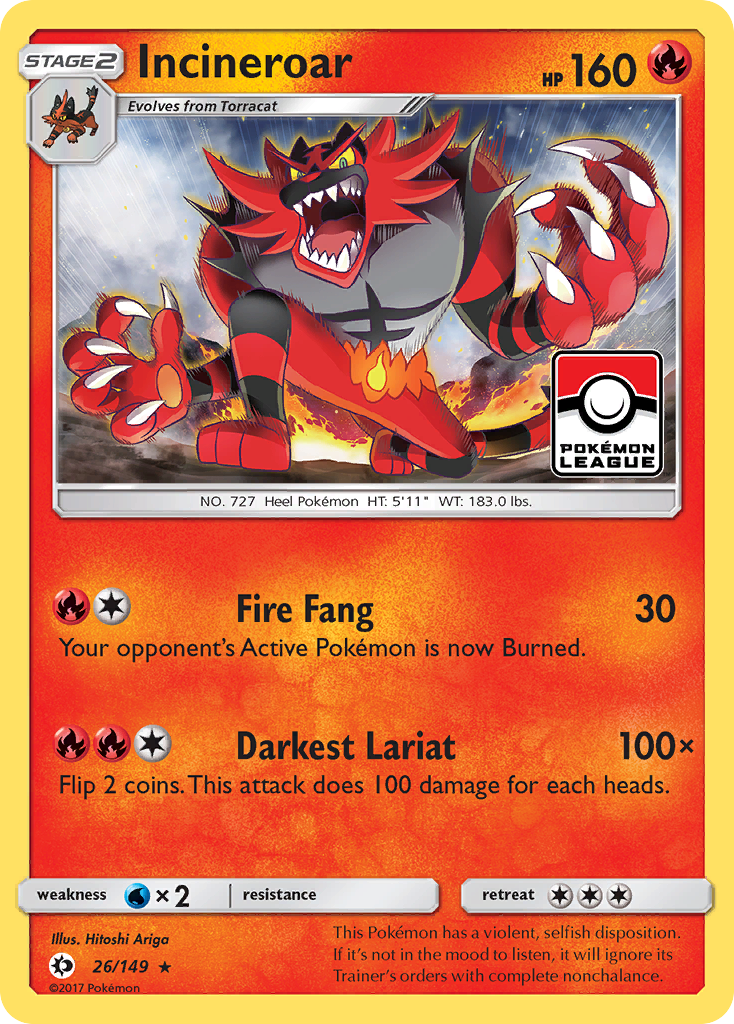 Incineroar (26/149) [Sun & Moon: Base Set] | Devastation Store