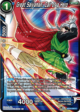 Great Saiyaman, Call of a Hero (BT14-040) [Cross Spirits] | Devastation Store