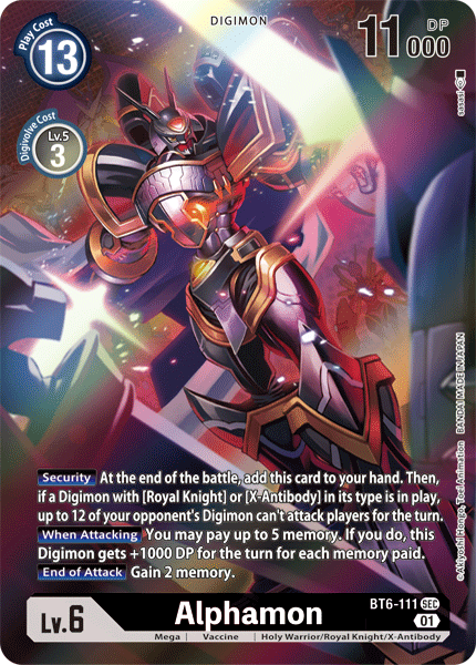 Alphamon [BT6-111] (Alternate Art) [Double Diamond] | Devastation Store