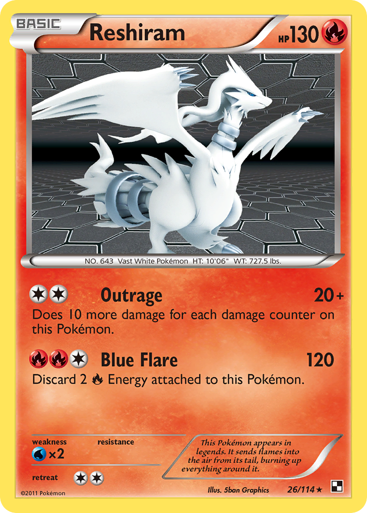 Reshiram (26/114) [Black & White: Base Set] | Devastation Store