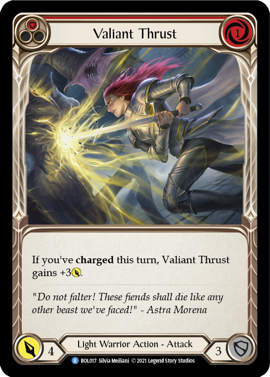 Valiant Thrust (Red) [BOL017] (Monarch Boltyn Blitz Deck) | Devastation Store