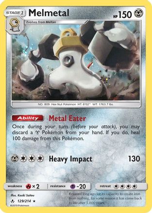 Melmetal (129/214) (Cosmos Holo) [Sun & Moon: Unbroken Bonds] | Devastation Store