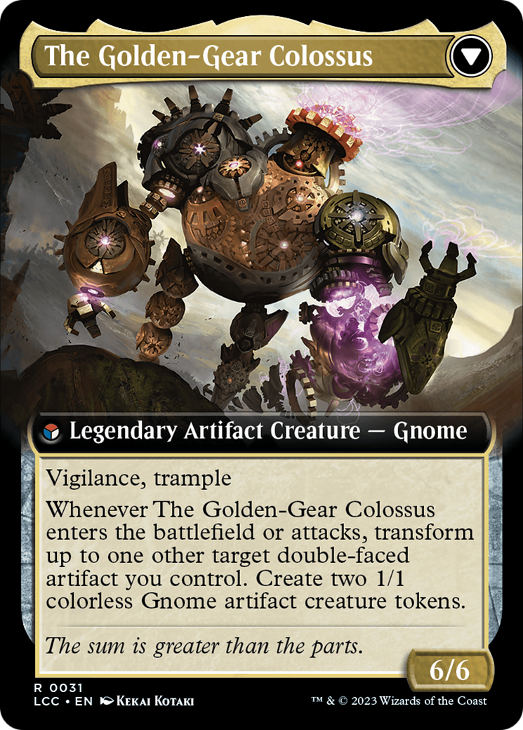 Tetzin, Gnome Champion // The Golden-Gear Colossus (Extended Art) [The Lost Caverns of Ixalan Commander] | Devastation Store