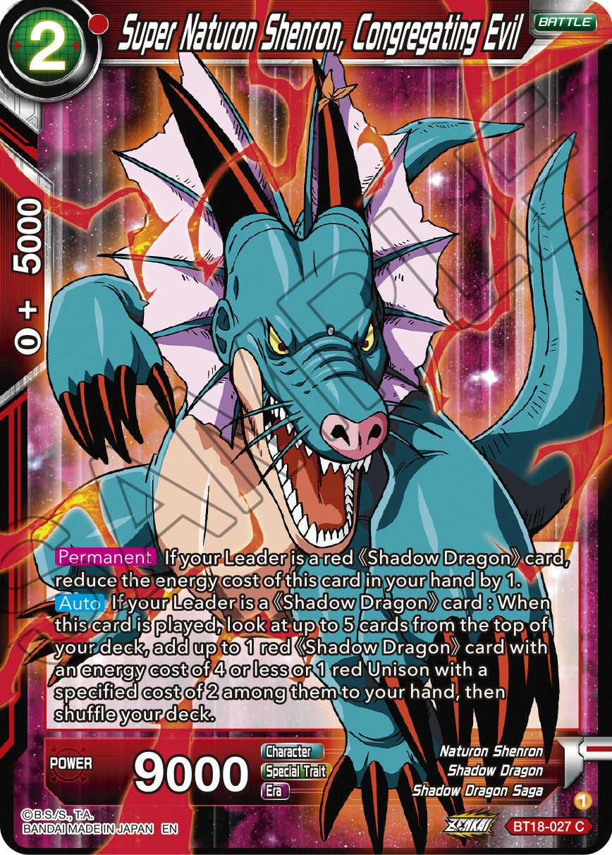 Super Naturon Shenron, Congregating Evil (BT18-027) [Dawn of the Z-Legends] | Devastation Store