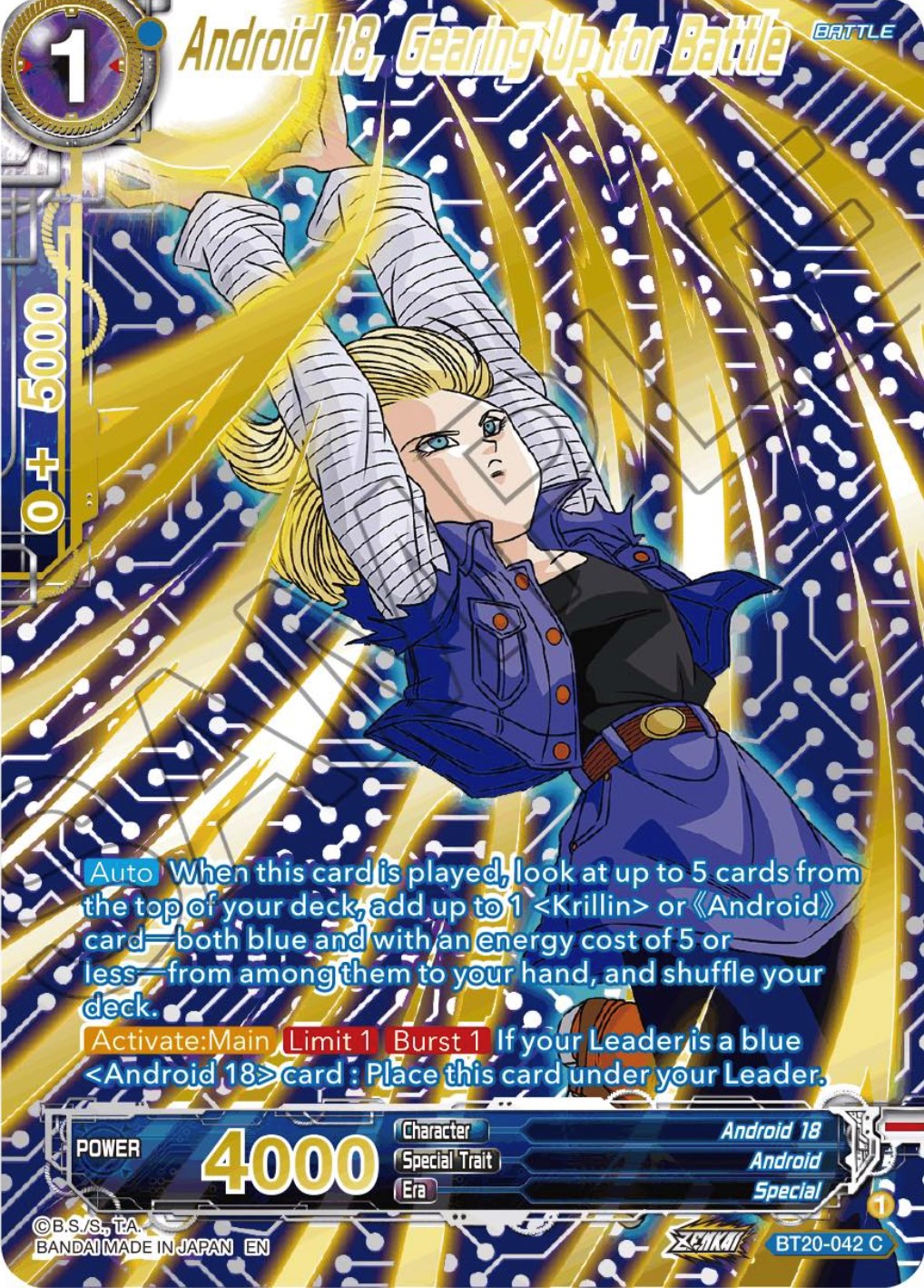 Android 18, Gearing Up for Battle (Gold-Stamped) (BT20-042) [Power Absorbed] | Devastation Store