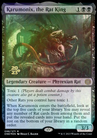 Karumonix, the Rat King [Phyrexia: All Will Be One Prerelease Promos] | Devastation Store